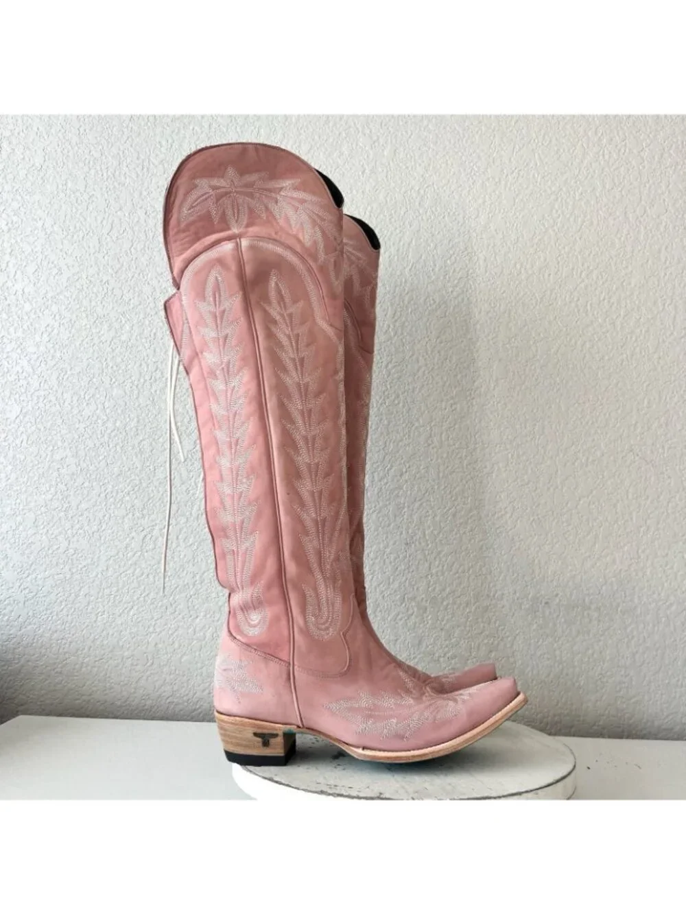 Lane LEXINGTON Over the Knee Womens Cowboy Boots 8.5 Pink Western Cowgirl Tall